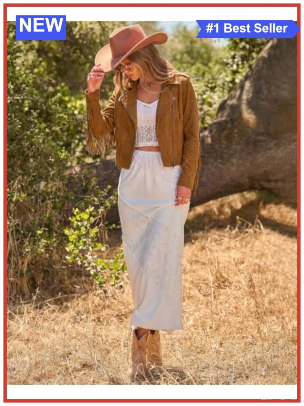 Faux Suede Cropped Fringe Jacket Western Zip Up Moto Casual - Picture 5 of 6